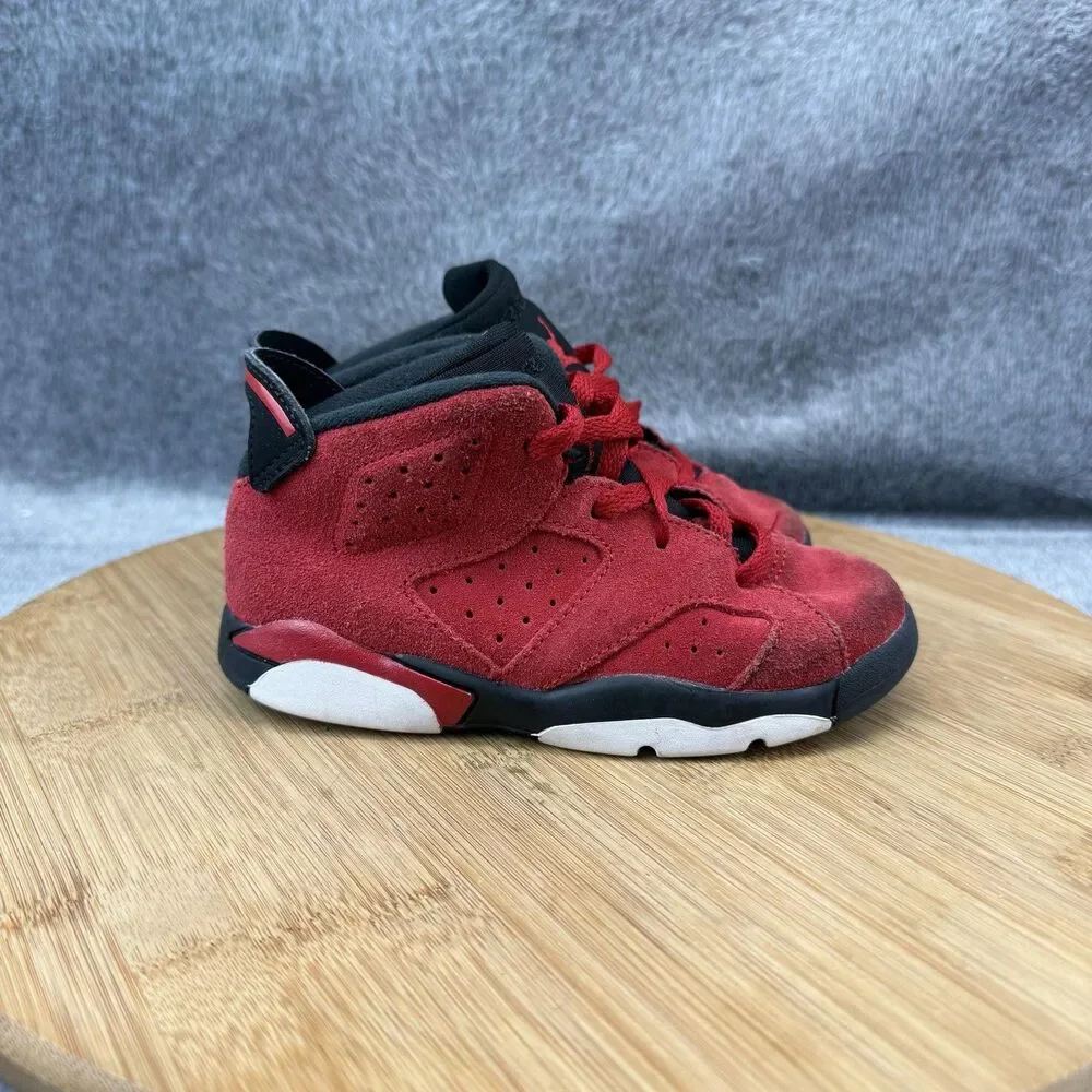 Jordan Air Jordan 6 Retro Shoes Toddler Size 9C Red Suede Sneakers DV3606-600